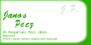 janos pecz business card